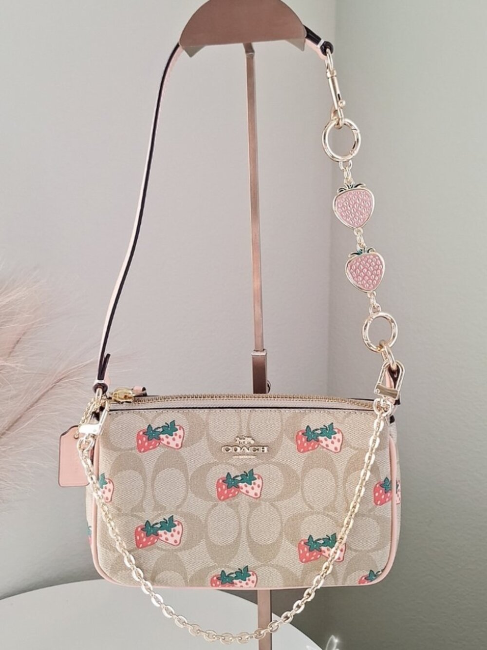 NWT Coach Nolita 19 In Signature With Strawberry Print CB603